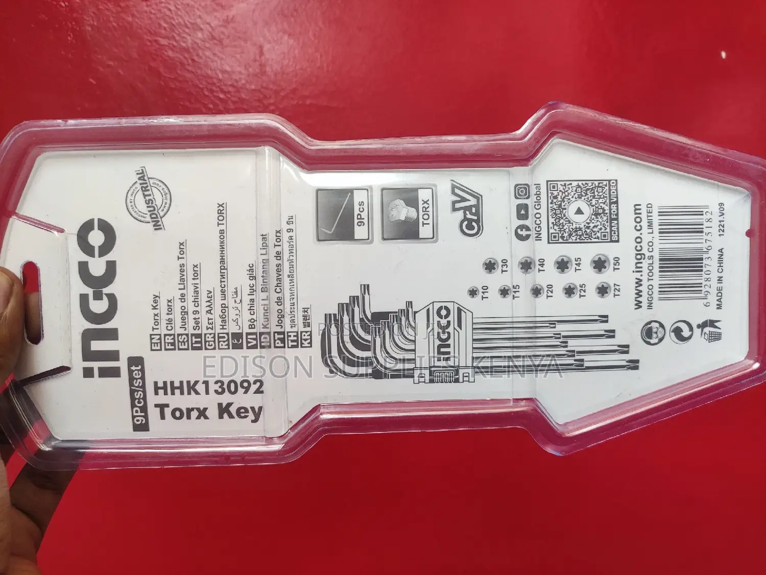 INGCO Torx Key Allen Keys Wrench Set 9pcs HHK13092