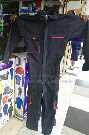 Trendy Unisex Denim Cargo Overall - main view