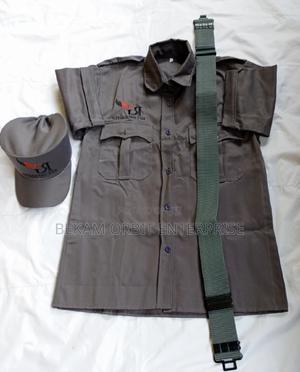 Branded Gray Security Uniform Package (Belt+Cap+ Shirt) - main view