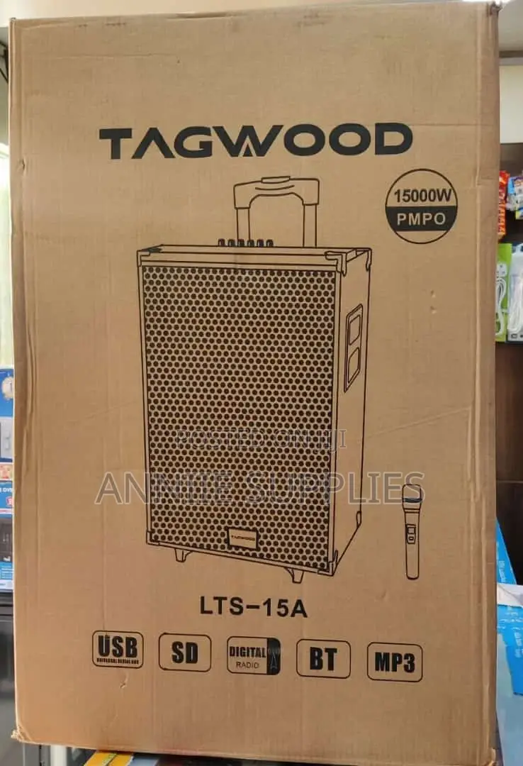 Tagwood 15000W Rechargable Usb/Bt/MMC With 2 Mic Wireless