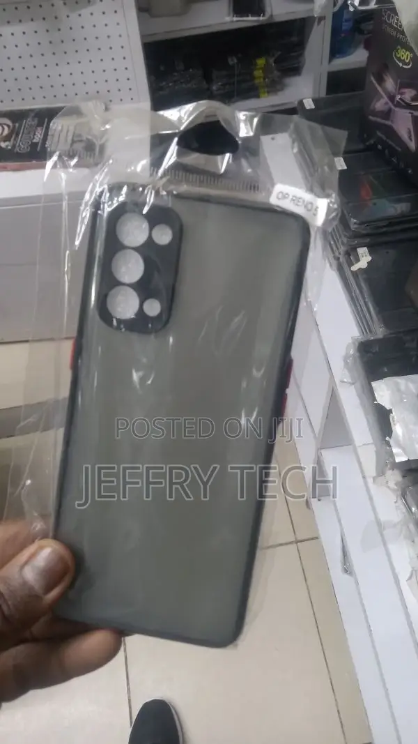 Oppo Reno 5 5G Cover - Black - Semi Transparent Matte Shockp