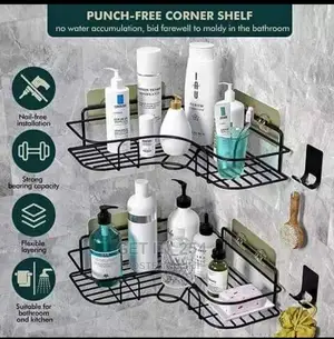 Metallic Corner Triangular Bathroom/Kitchen Organizer