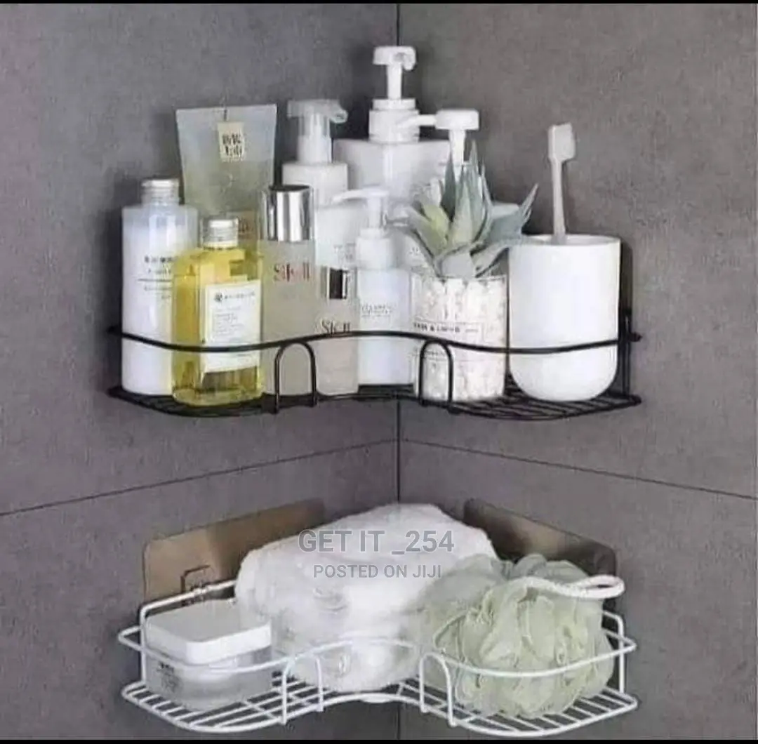 Metallic Corner Triangular Bathroom/Kitchen Organizer