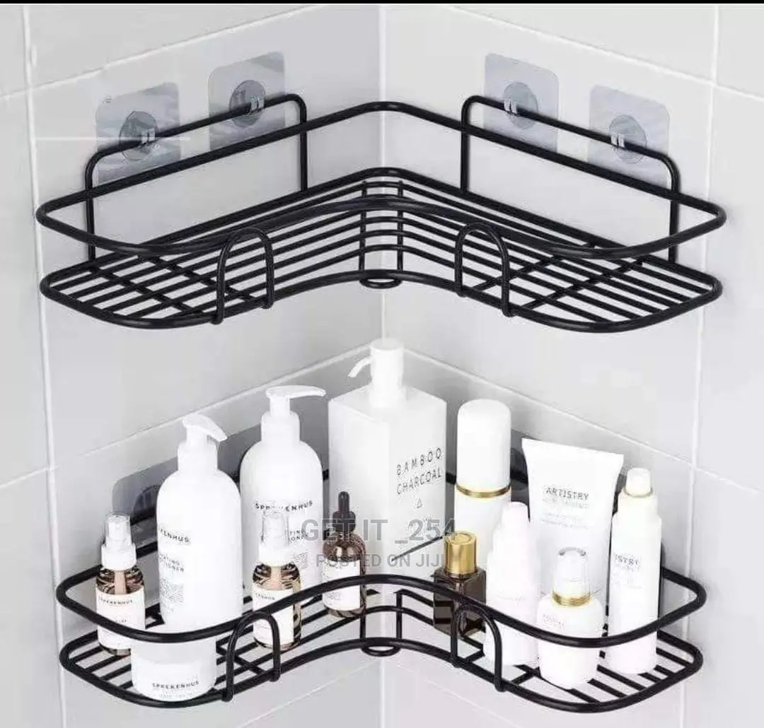 Metallic Corner Triangular Bathroom/Kitchen Organizer