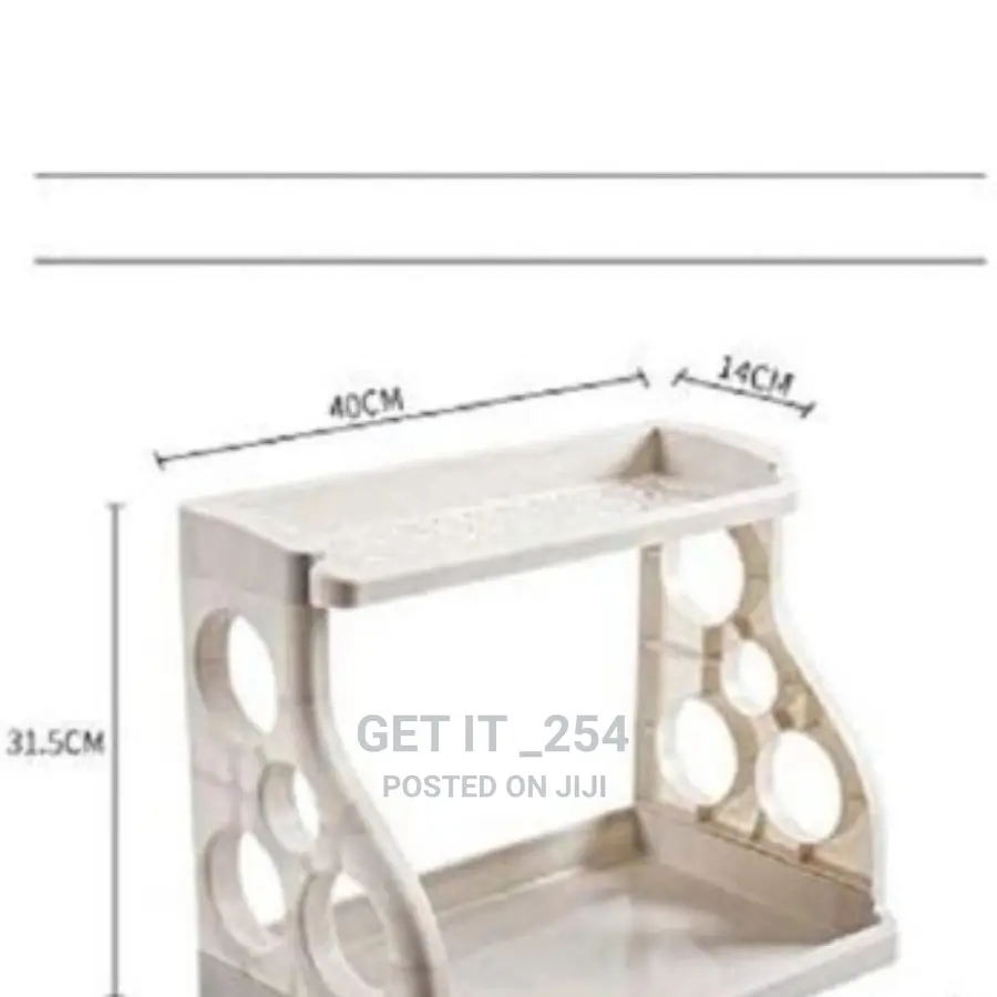 2 Layer Spice Rack With Knife Slots and Side Hollow Pockets