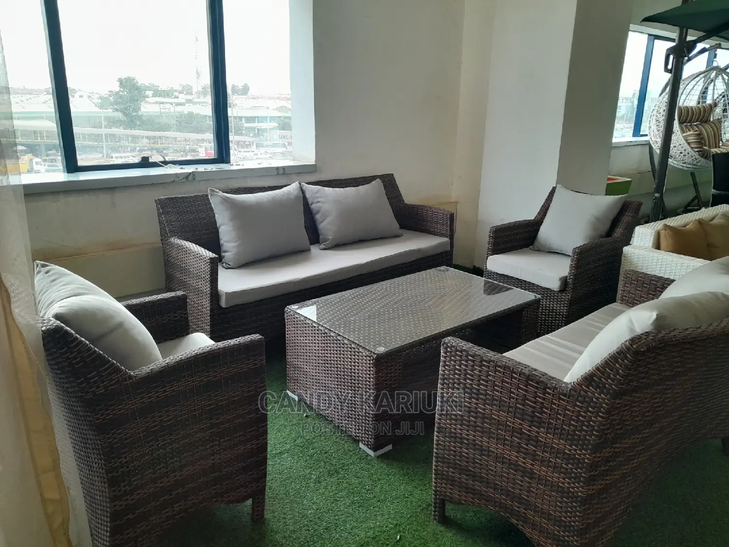 Spacious 7 Seater Outdoor Sofa Set Plus a Table
