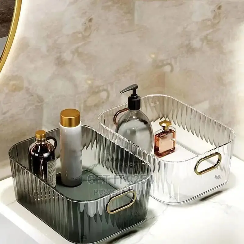 Acrylic Multipurpose Elegant Container With Golden Handle