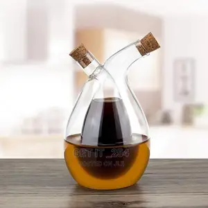High Quality 2in1 Cruet Twisted Oil And Vinegar With Bamboo