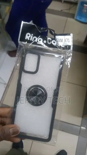 Samsung Galaxy A71 Crystal Clear Case With Rotating Ring Hol