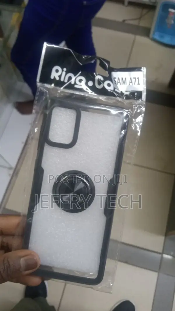 Samsung Galaxy A71 Crystal Clear Case With Rotating Ring Hol