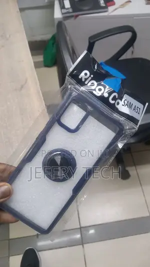 Samsung Galaxy A51 Crystal Clear Case With Rotating Ring Hol