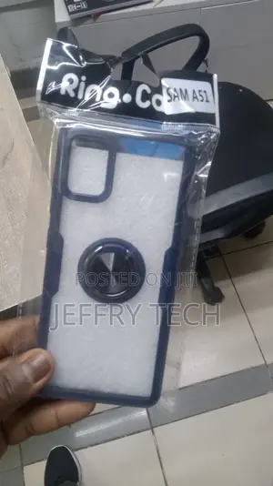 Samsung Galaxy A51 Crystal Clear Case With Rotating Ring Hol