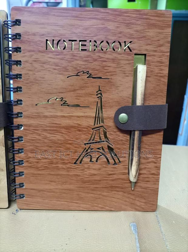 Hard Cover Wooden Notebooks , A5 Size With Pen. All Designs - thumbnail 3