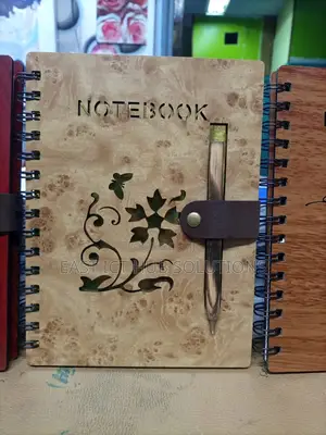 Hard Cover Wooden Notebooks , A5 Size With Pen. All Designs