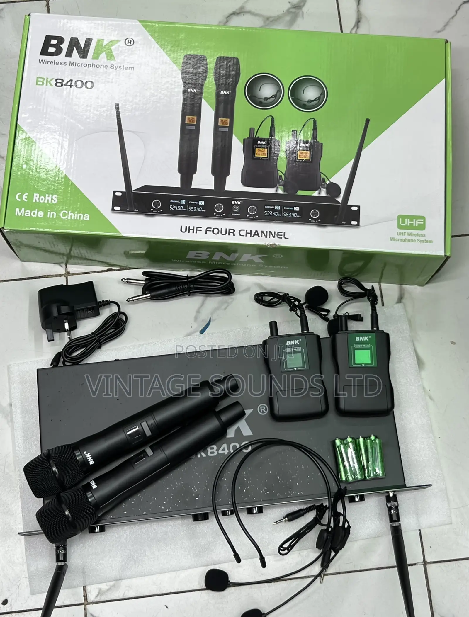 BNK BK8400 Headset Handheld Lapels Wireless Microphone Set