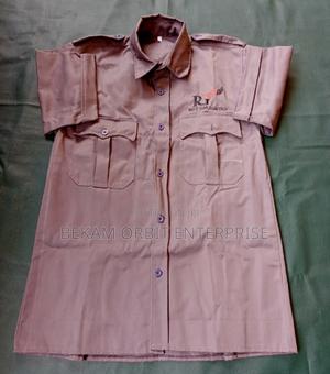 Modern Gray Security Guard Embroidered Shirts - main view