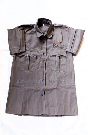 Wash Care Gray Customized Security Guard Printed Shirts - main view