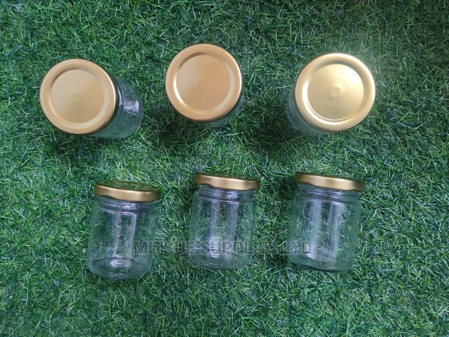 Half Dozenglass/Jam Jar 100ml With Gold Lids With Seals