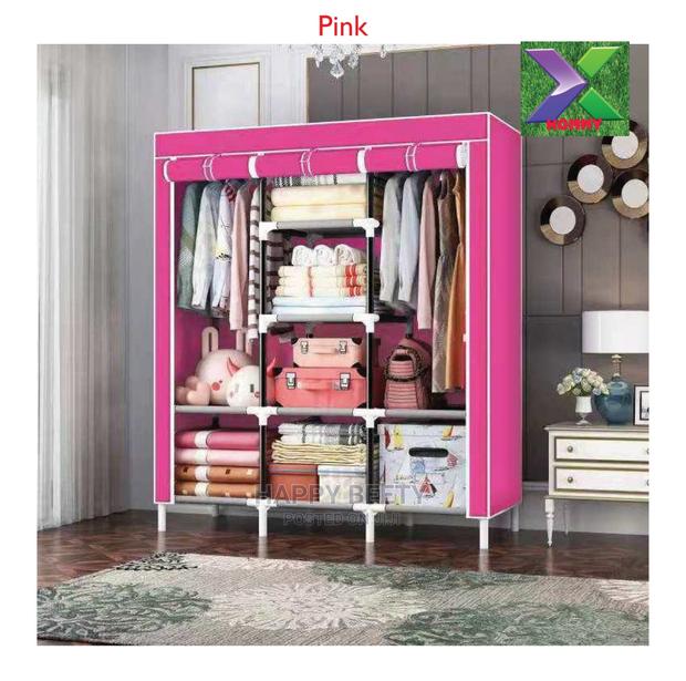 *Portable Wooden Wardrobe With Canvas Cover* - thumbnail 3