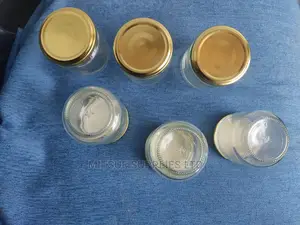 A Half Dozen Glass/Jam Jar 195ml With Gold Lids With Seals