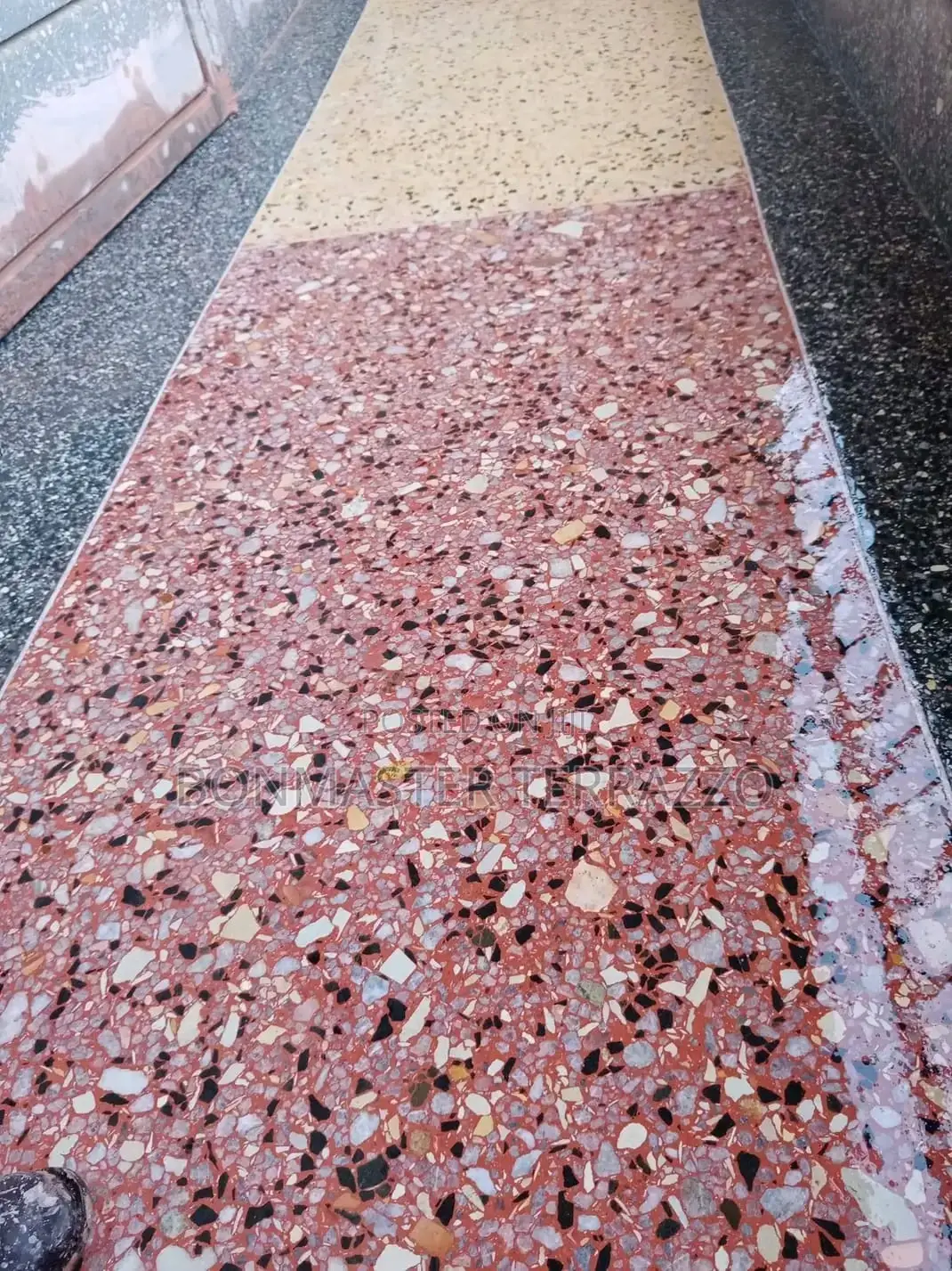 Red White Cement Terrazzo