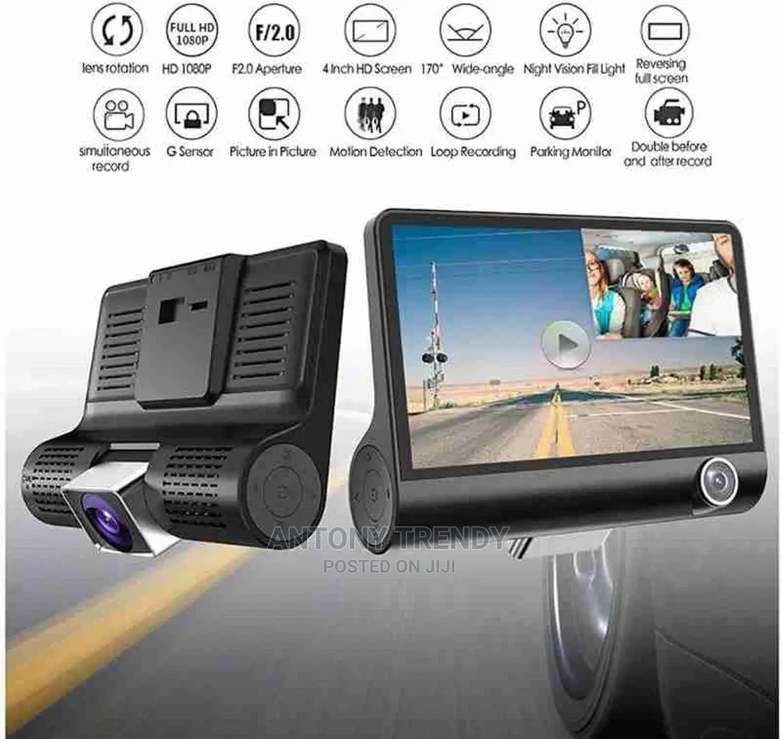 Dash Cam With 4 Inch Reverse Full Screen Driving Recorder