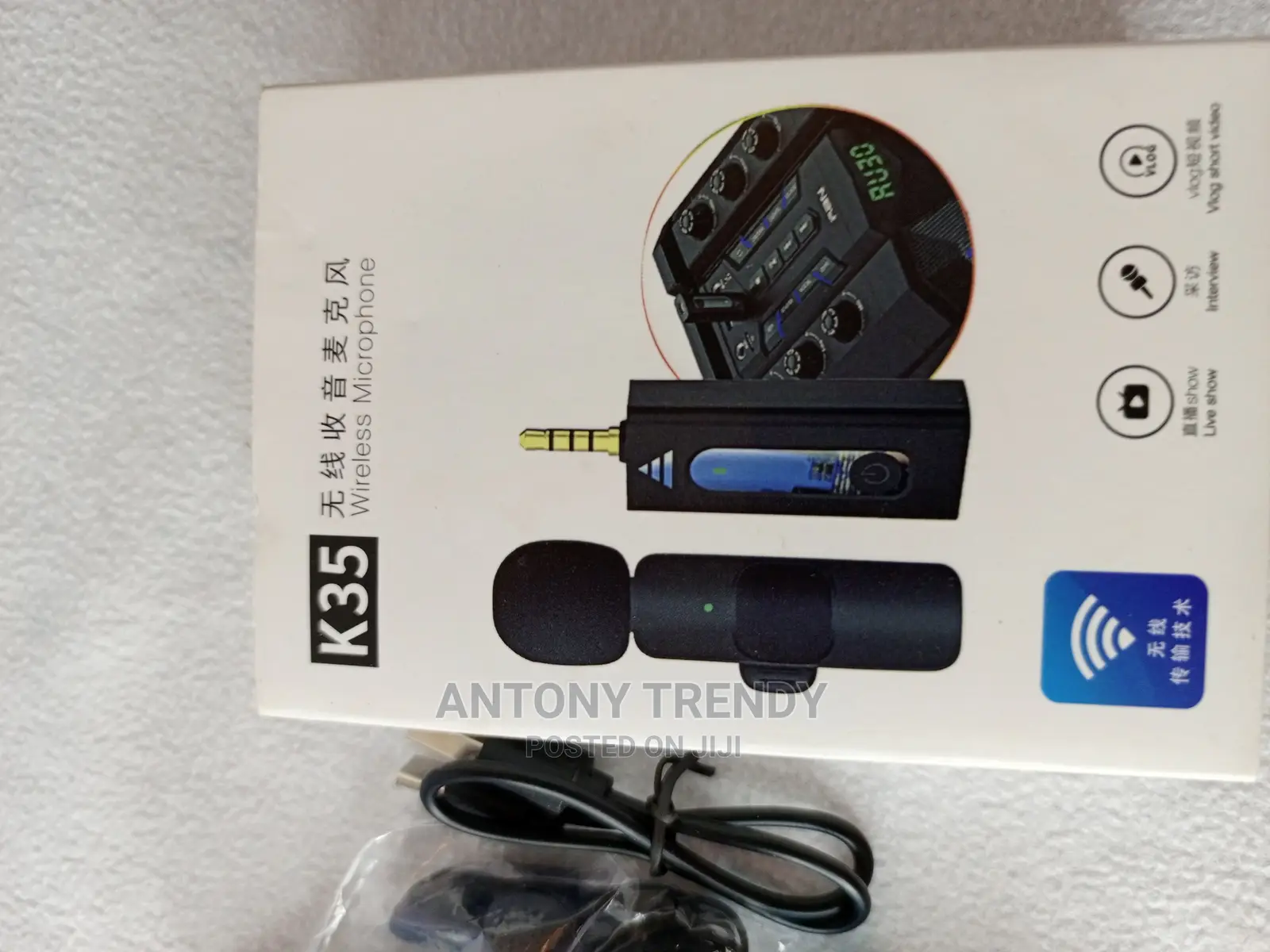  Dual Wireless Microphone 3.5MM for Recording