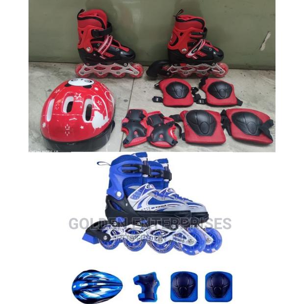 Skating Shoes With Guards and Helmet