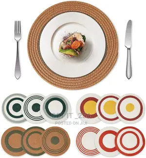 Round Woven Placemats Table Mats Set of 6 Large