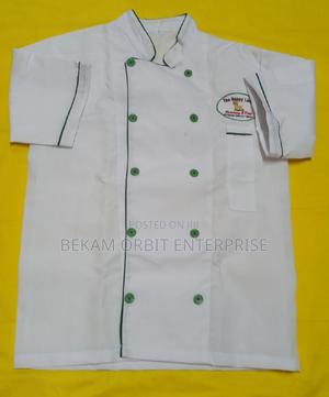 Branded Double Breasted White Chef Jacket - main view