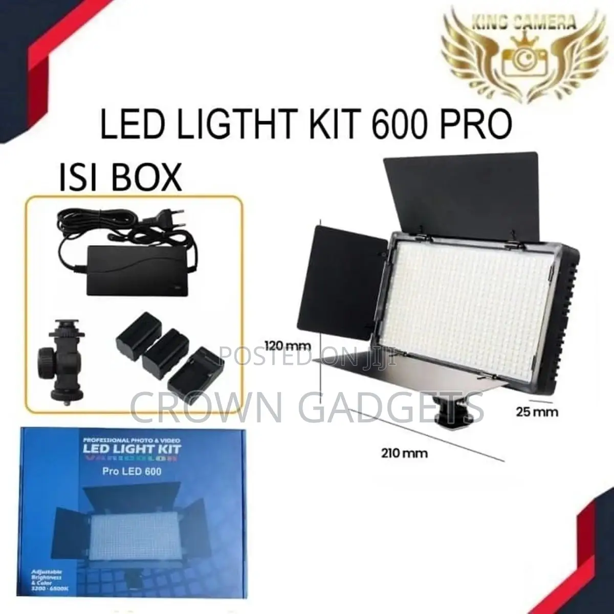 LED 600 PRO With Battery Charger (KIT) With Stand