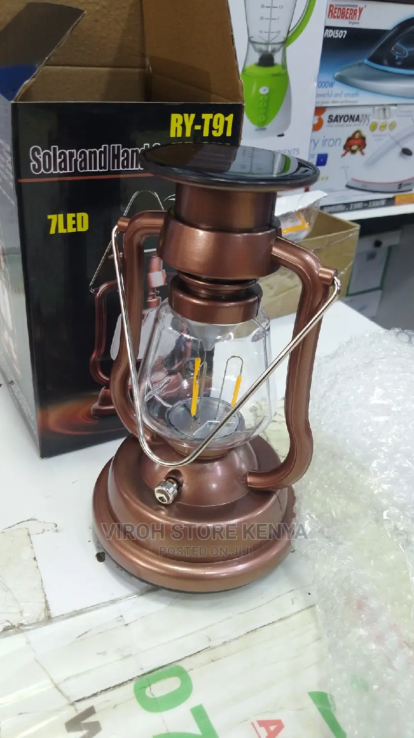 Solar Lamp Old Fashion Rechargeable Table Top LED Lamp