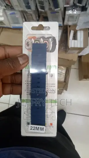 22mm Soft Silicon Watch Strap With Quick Release Pins (Blue