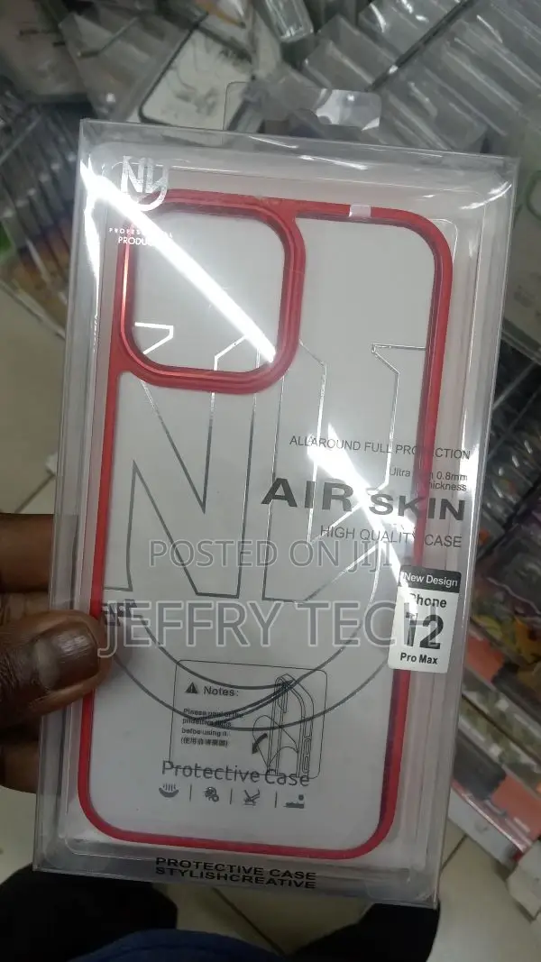 Back Cover for Apple iPhone 12 Pro Max (Red, Transparent,
