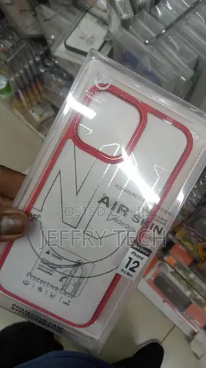 Back Cover for Apple iPhone 12 Pro Max (Red, Transparent,