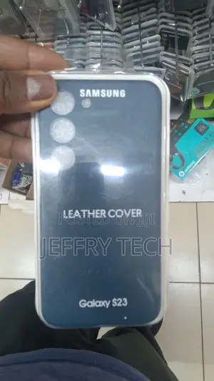 Leather Bumper Case for Samsung Galaxy S23 Blue