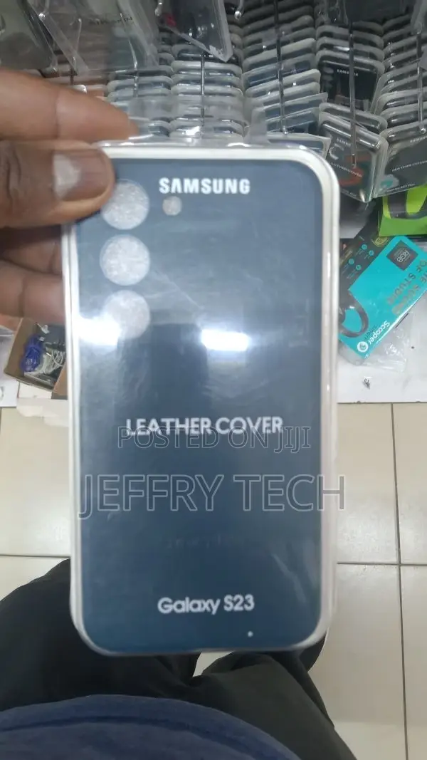 Leather Bumper Case for Samsung Galaxy S23 Blue
