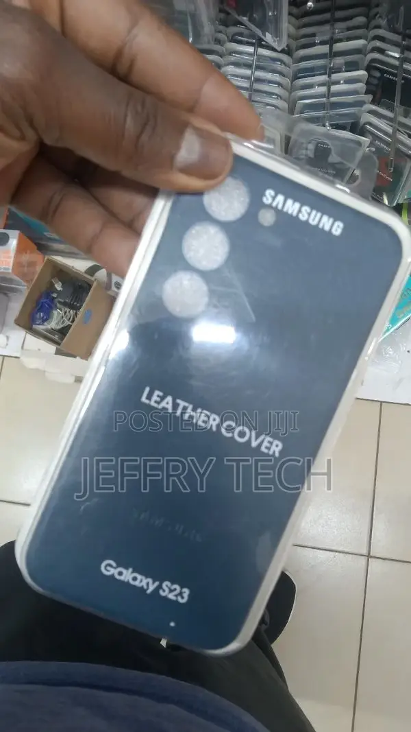 Leather Bumper Case for Samsung Galaxy S23 Blue