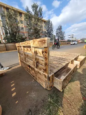 5*6 Pallets Bed With Drawers -Pallets Bed -Torchedpallet Bed