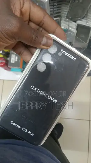 Leather Black Case for Samsung Galaxy S23 Plus Case