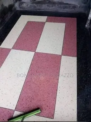 Red White Border Terrazzo