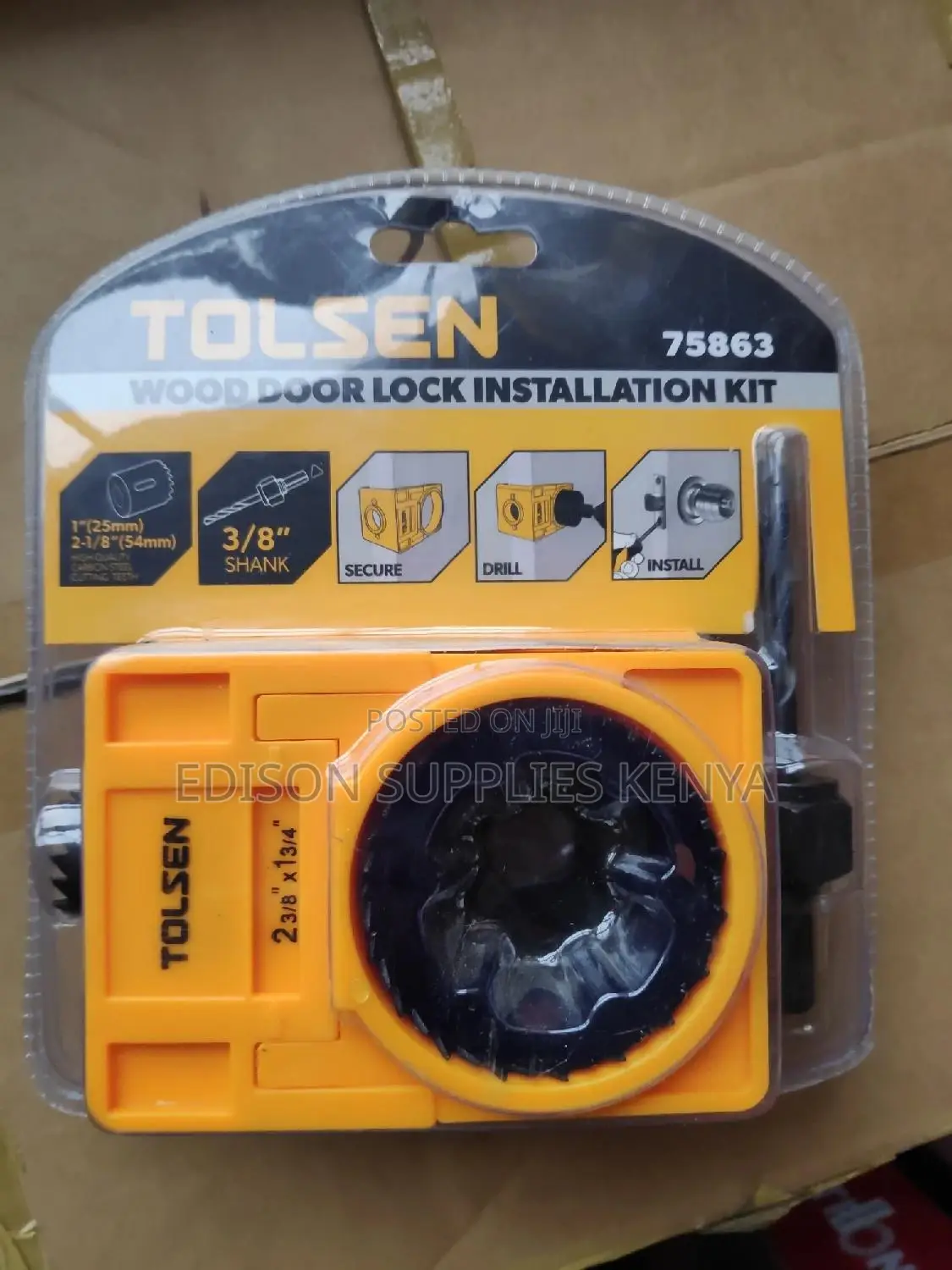 Tolsen 4pcs Wood Door Lock Installation Hole Saw Set - 75863