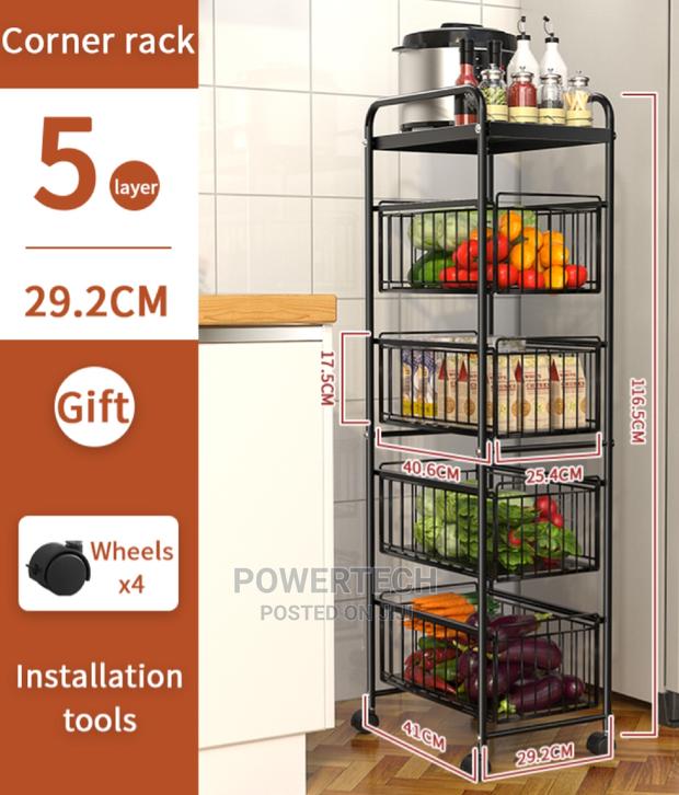Multipurpose Kitchen Vegetable Storage Shelf Organizer. - main view