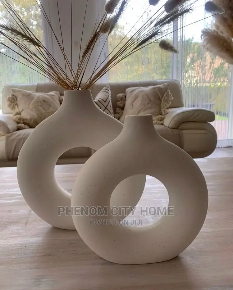 Doughnut Shape Gold Vases