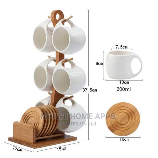 Ceramic Cups With Bamboo Stand - thumbnail 4