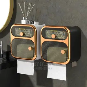 *Multifunction 2 Layer Toilet Paper Box Wall-Mounted