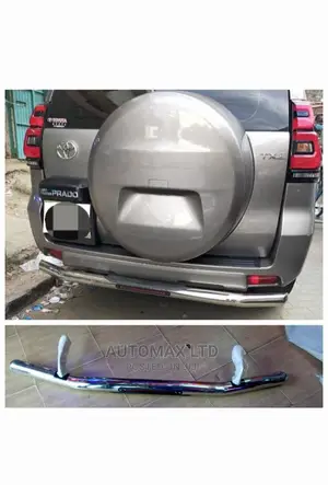 J150: Toyota Landcruiser Prado. Rear Metallic Bumper Guard,