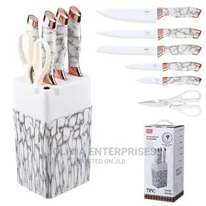 Stainless Steel 7 PCS Marble Granite Coated Knife