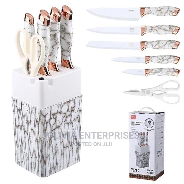 Stainless Steel 7 PCS Marble Granite Coated Knife