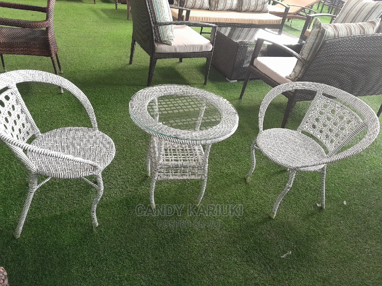 White 2 Seater Outdoor Set